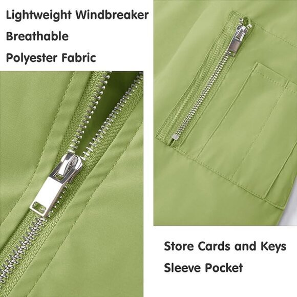 Men's Lightweight Bomber Jacket Windbreaker Casual Fall Spring Outdoor Coat (2XL - Picture 4 of 5